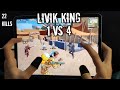 LIVIK KING 1 VS 4 | BEST 4-FINGERS CLAW PUBG HANDCAM WITH IPAD PRO