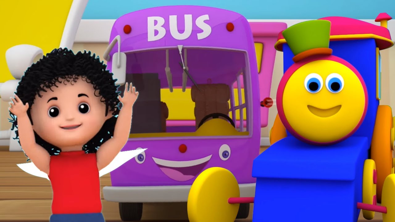 боб поезд Колеса на автобусе детские рифмы Bob The Train Wheels