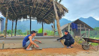 COI poured a clean and solid cement floor with the help of LAI - Help you harvest rice