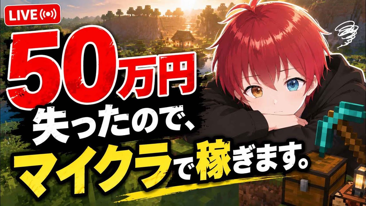 50万円失ったので、マイクラで大富豪目指します【雑談】 #参加型