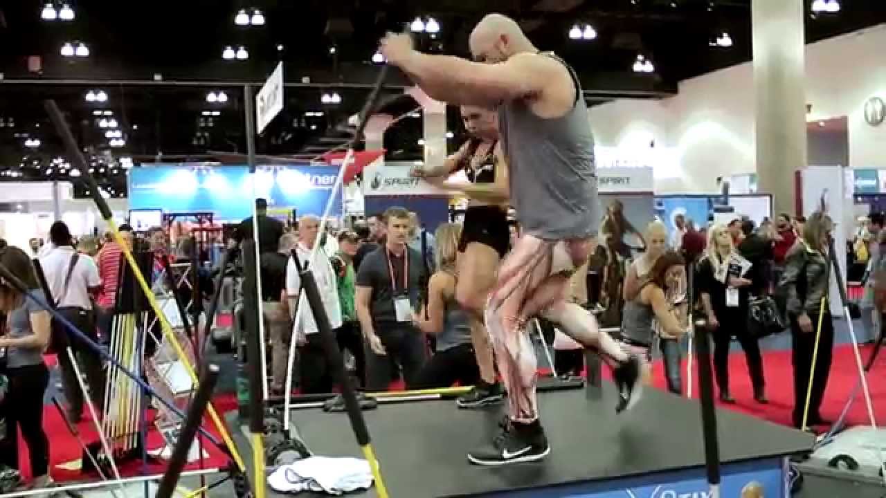 Trainers showcase explosive movements on Core Stix at IHRSA!