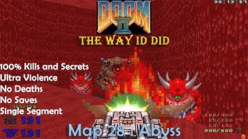 Doom 2 The Way ID Did Map 28 : Abyss (Ultra Violence 100% )
