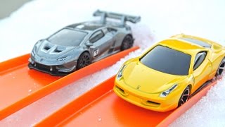 The yellow ferrari 458 takes on mighty lamborghini huracan super
trofeo race car in an epic hot wheels through snow! leave a comment
down below ...