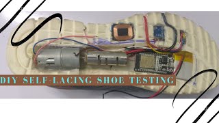 Self-lacing DIY shoe auto lacing testing, esp32 based IOT