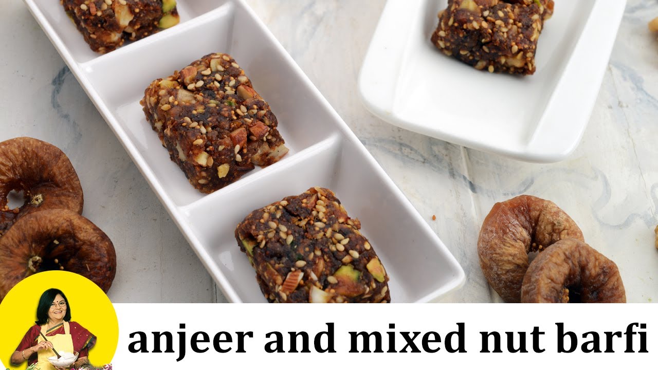 Anjeer and Mixed Nut Barfi (Iron and Protein Rich Recipe) by Tarla Dalal