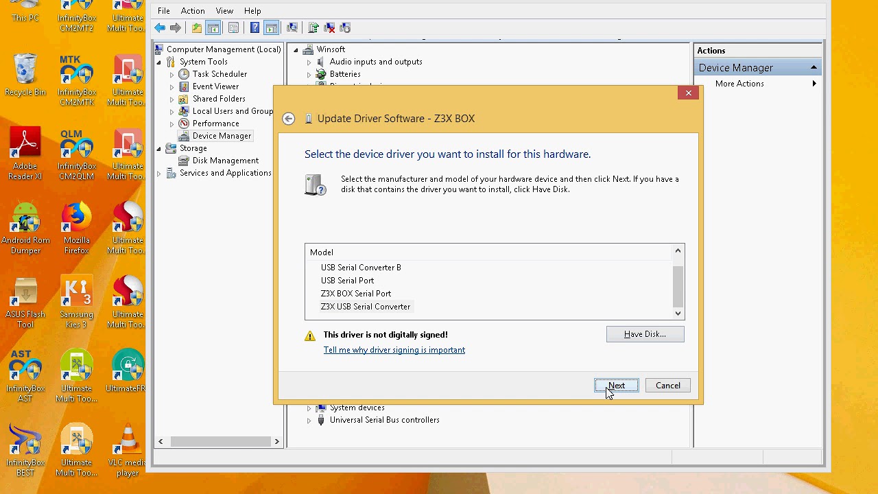 z3x box driver install