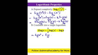 Logarithmic Properties - Quick Tricks for Students ✏️#maths #shorts #logarithm #algebra #mathstricks