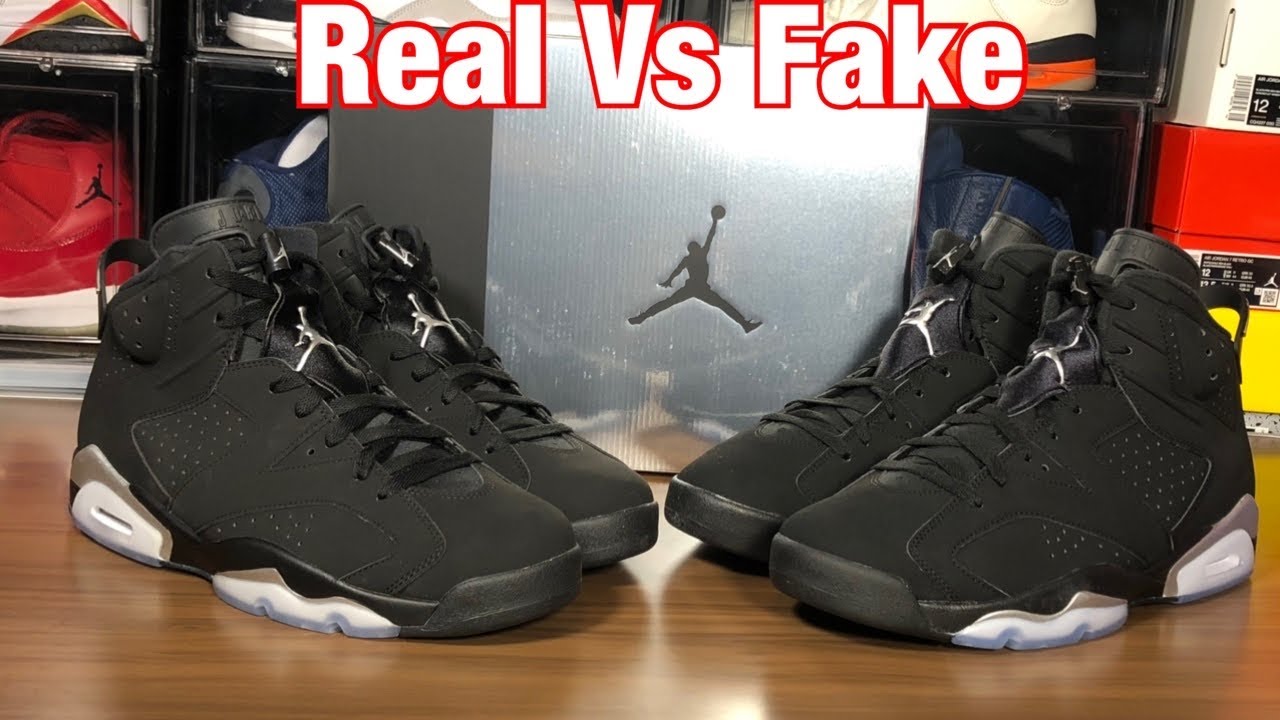 Air 6 Chrome Real Fake W/Blacklight and weight comparisons - YouTube