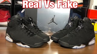 Air Jordan 6 Chrome Real Vs Fake Review. W/Blacklight and weight comparisons