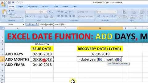 Excel date extract | Date Function in Telugu | Ms Excel Tutorial in Telugu
