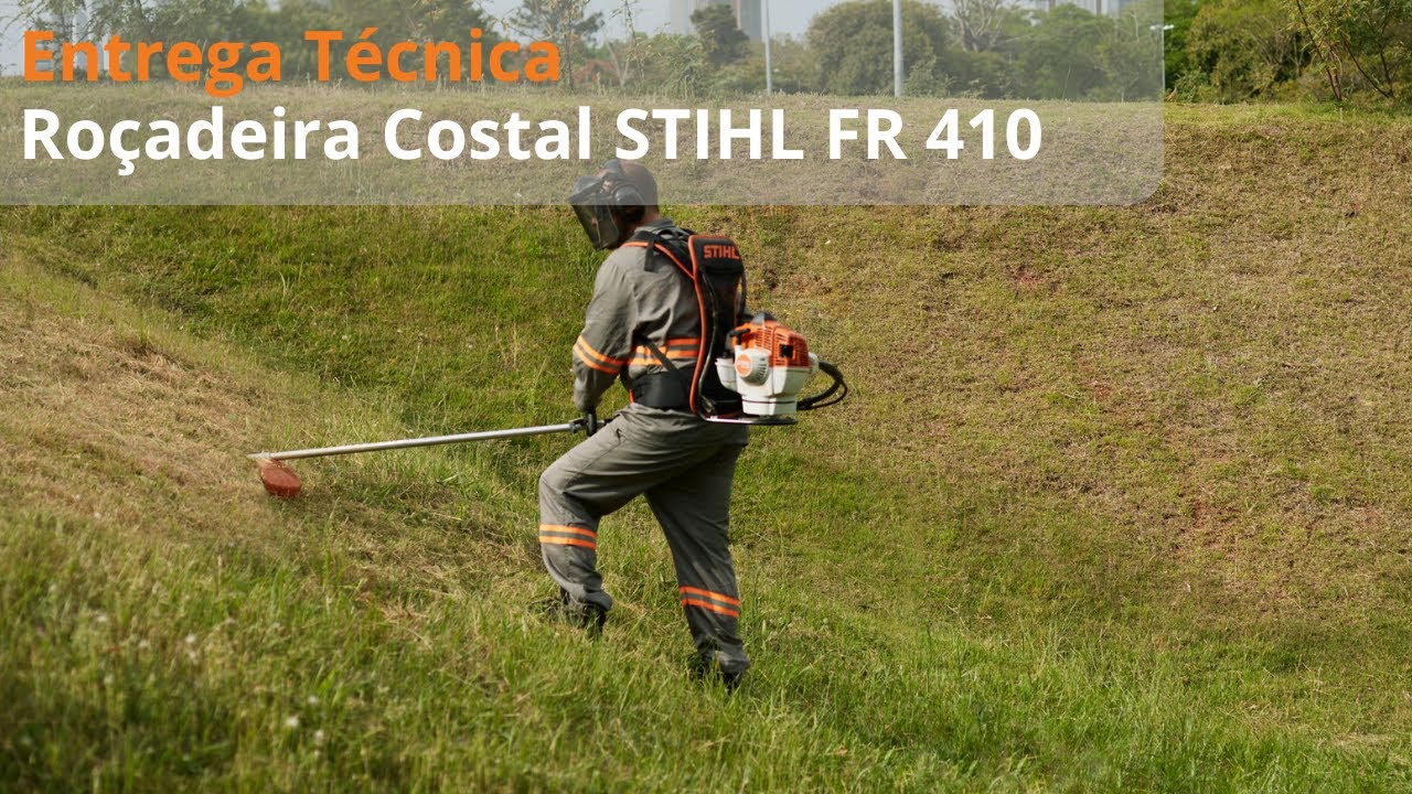 Roçadeira STIHL FR 410: potência 2,7 CV para terrenos inclinados