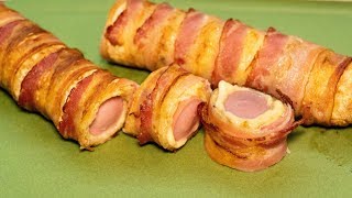 Закуска из сосисок и сыра в лаваше, очень вкусно и быстро! Закуска из сосисок и сыра в лаваше, очень вкусно и быстро!