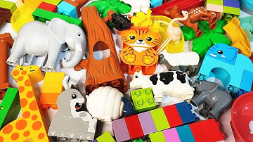 Satisfying Building Blocks ASMR Marble Run #237 Block coaster Tree House and many Animals live 26