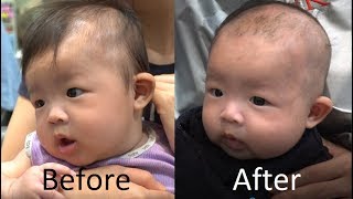 4K Babys First Ever Hair Cut At 4 Months Old