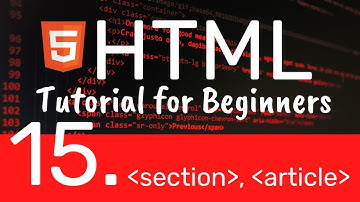 HTML Tutorial for Beginners - Section and Article tag