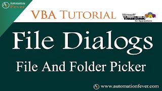 File And Folder Picker Dialog in VBA | Excel VBA Tutorial in Hindi