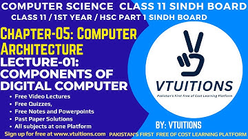 Components of Digital Computer | Chapter-05: Computer Architecture | Computer Science XI Sindh Board