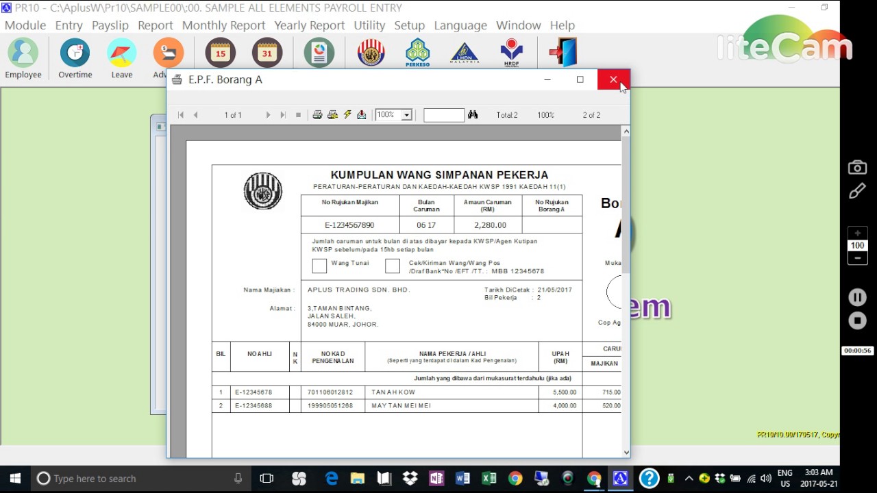 Borang A Kwsp Excel