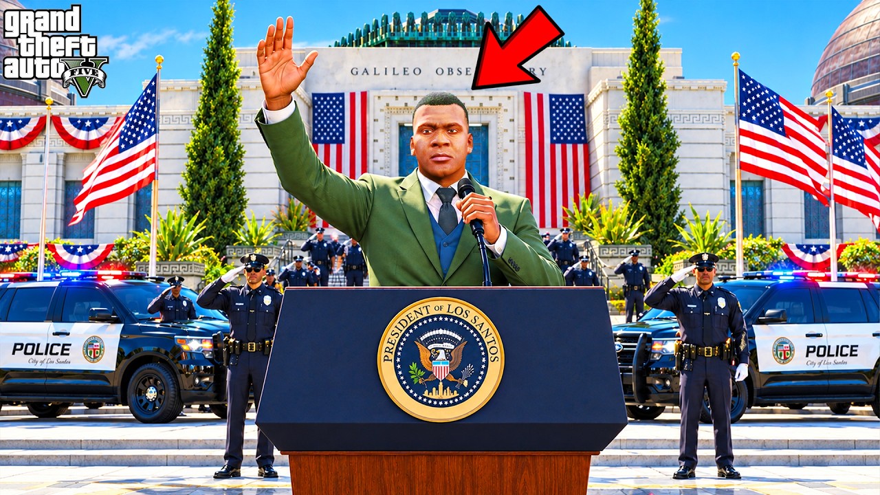 Franklin is The New President of Los Santos in GTA 5 | SHINCHAN and CHOP