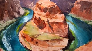 Watercolor painting Grand Canyon Horse Shoe Bend by Yong Chen 1,391 views 4 weeks ago 1 hour, 6 minutes