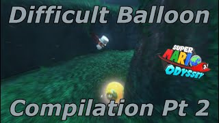 Super Mario Odyssey - Difficult Balloon Compilation Pt 2 (Luigi's Balloon World)