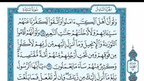 تلاوة سورة المائدة من الآية 64 إلى الآية 67