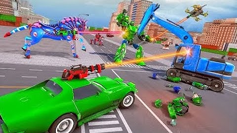 game robot máy xúc bắn súng / Dragon Robot Horse Excavator Robot Car Game/game wfk