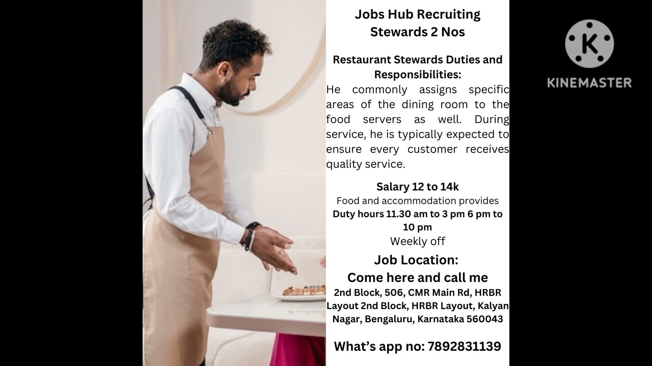 Steward Jobs In Kalyan Nagar Bangalore Location YouTube Steward Jobs In Kalyan Nagar Bangalore Location YouTube