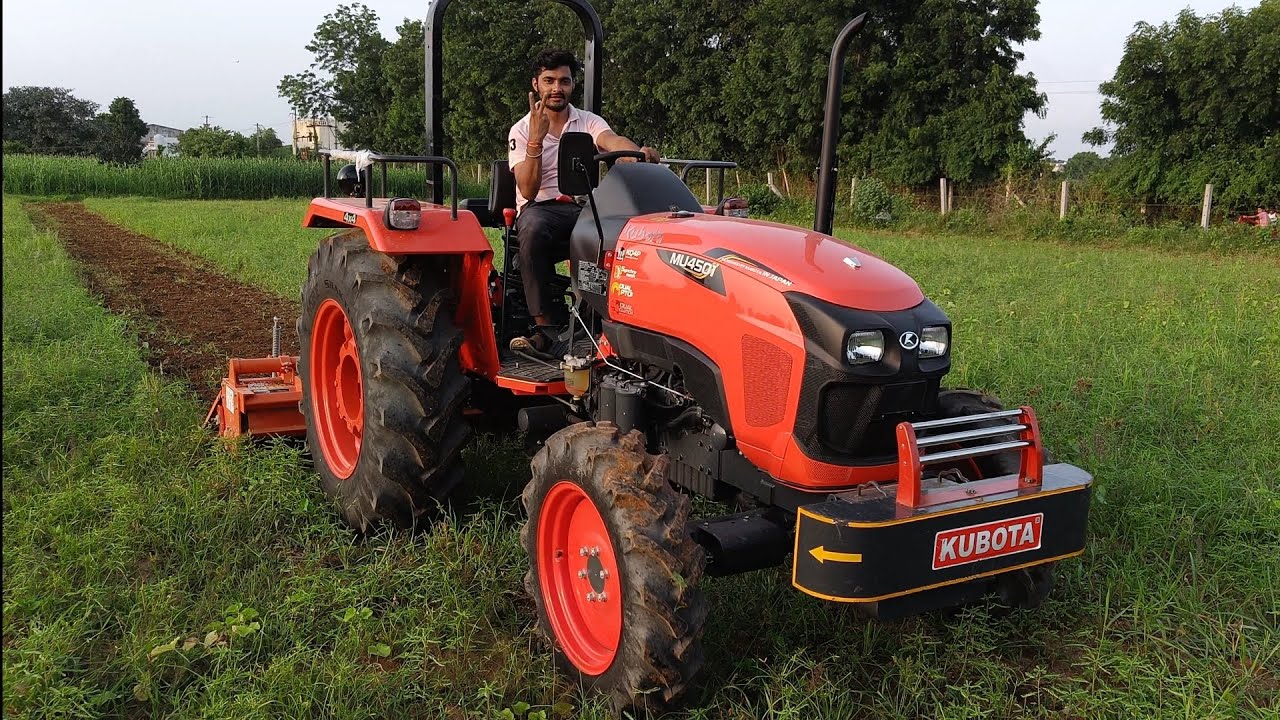 Kubota mu4501 4wd with rotavetor 7 fit 60 blade - YouTube