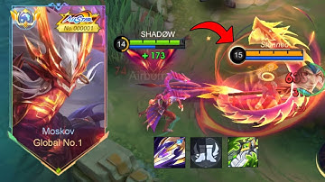 WTF DAMAGE!! BEST 1 HIT BUILD MOSKOV 2024 (recommended build and emblem)- MLBB!!