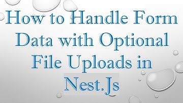 How to Handle Form Data with Optional File Uploads in Nest.Js