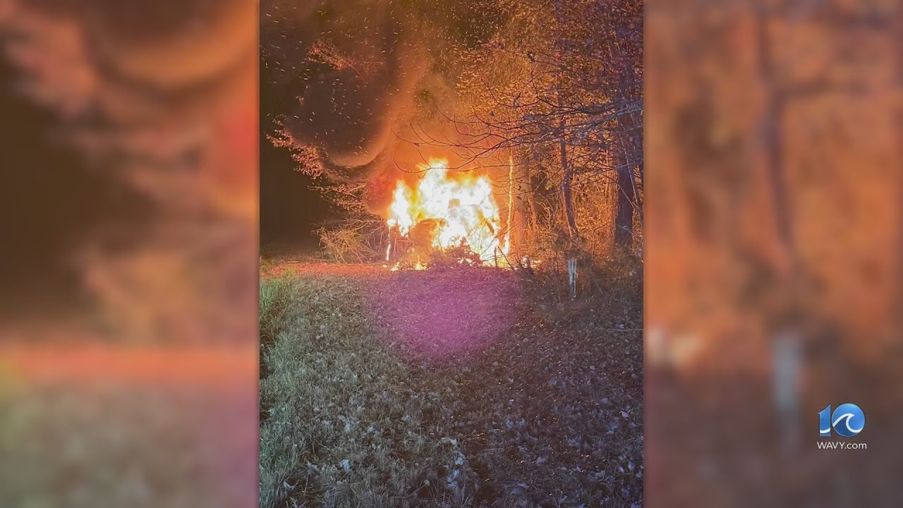 Marine, deputies save Bertie Co. man after car burns - YouTube