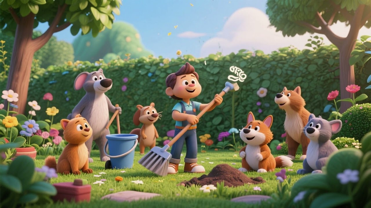 Garden Cleanup Song with All Animals 🌼🐰🐮🐤 | Nursery Rhymes & Kids Songs