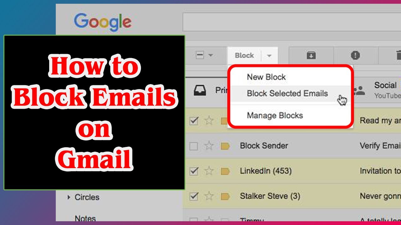 how to block emails on google how to block emails on google