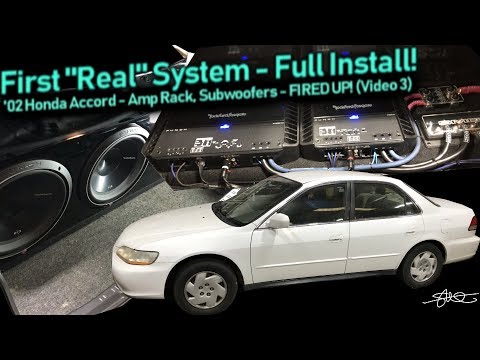 First "Real" Sound System - Full Install! Amp Rack, Subwoofers Wired Up & Fired UP (Video 3)