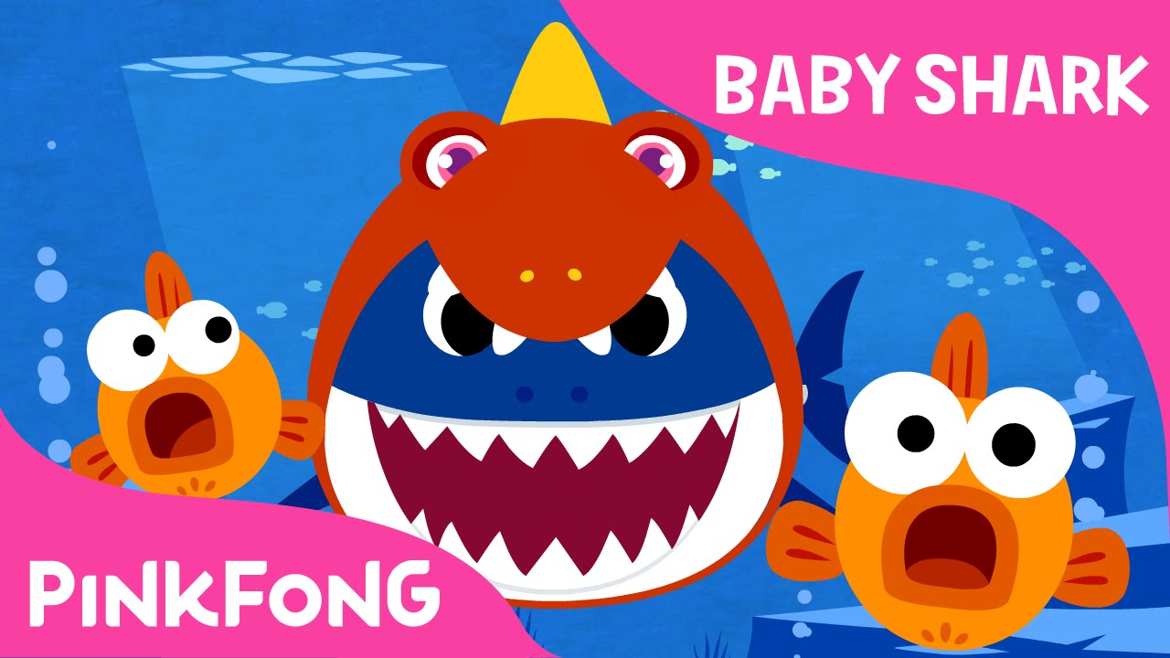 Baby Shark Wearing A Dinosaur Costume Animal Songs PINKFONG