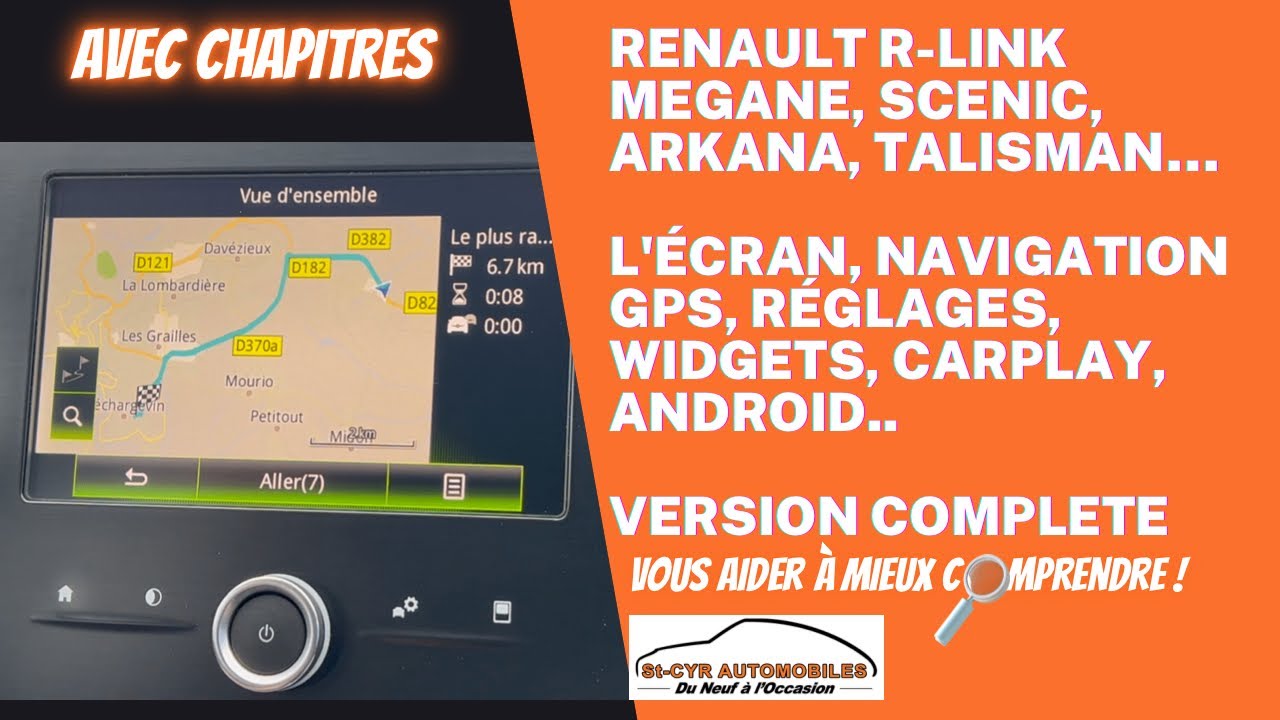 Renault RLink, Megane Scenic Arkana, Talisman L'écran, GPS, Réglages