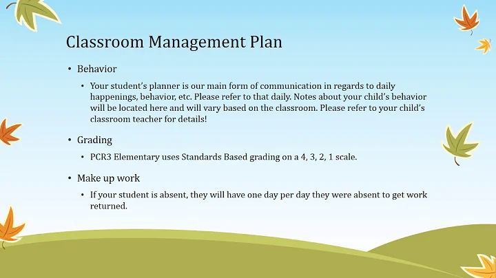 4th grade Parent Orientation Slideshow