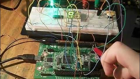 STM32F4 Discovery + Motor12v + Display 7 segmentos