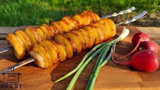 Картошка с салом на мангале. Когда картошка вкуснее мяса! [Potato with lard on the mangale]