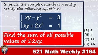 math 521 #164: Non-real solutions in a quadratic equation