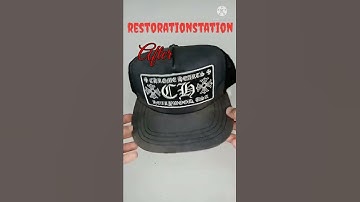 Thumbnail of Chrome hearts trucker cap before and after restoration