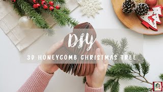 【Craft Time】DIY l 3D Honeycomb Christmas Tree l Paper Craft