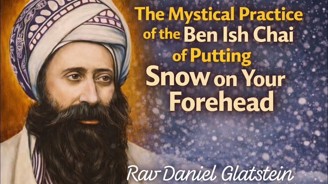 Мистическая практика Бен Иш Чай, заключающаяся в нанесении снега на лоб.