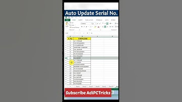 Auto Update 😱 Serial Numbers in Excel 🤯 #exceltips #shorts