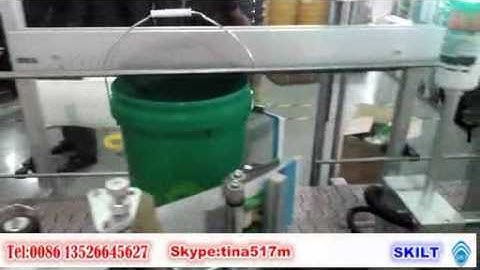 video for big bucket labeling machine