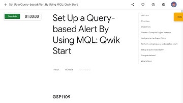 Set Up a Query based Alert By Using MQL Qwik Start GSP1109