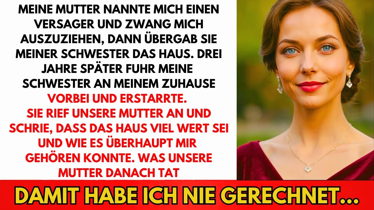 Beim Abendessen Warf Mich Mutter Raus Und Gab Das Haus Meiner Schwester—Dann Tat Ich Dies...