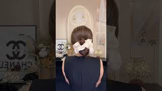 Learn how to create a gentle and full low bun hairstyle in 10 seconds #BunHairTutorial #LowBu