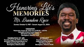 Celebration of Life for Mr. Brandon Ryce